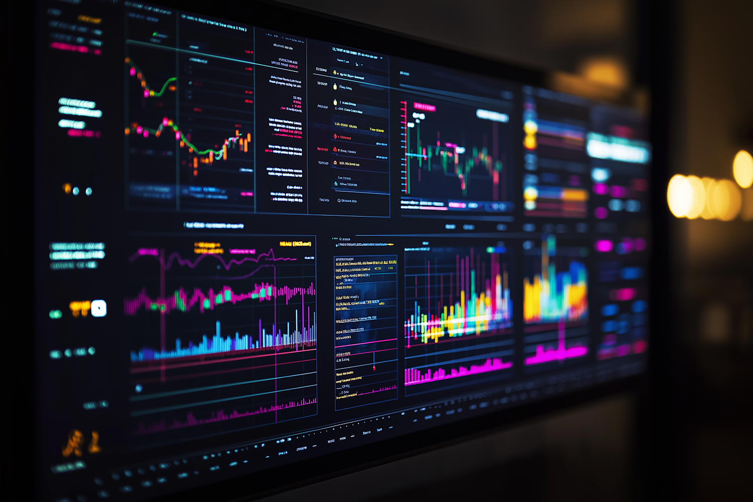 Cyfrowy pulpit nawigacyjny z interfejsem do automatycznej księgowości e-commerce, ukazujący integrację platform i analizę danych finansowych.