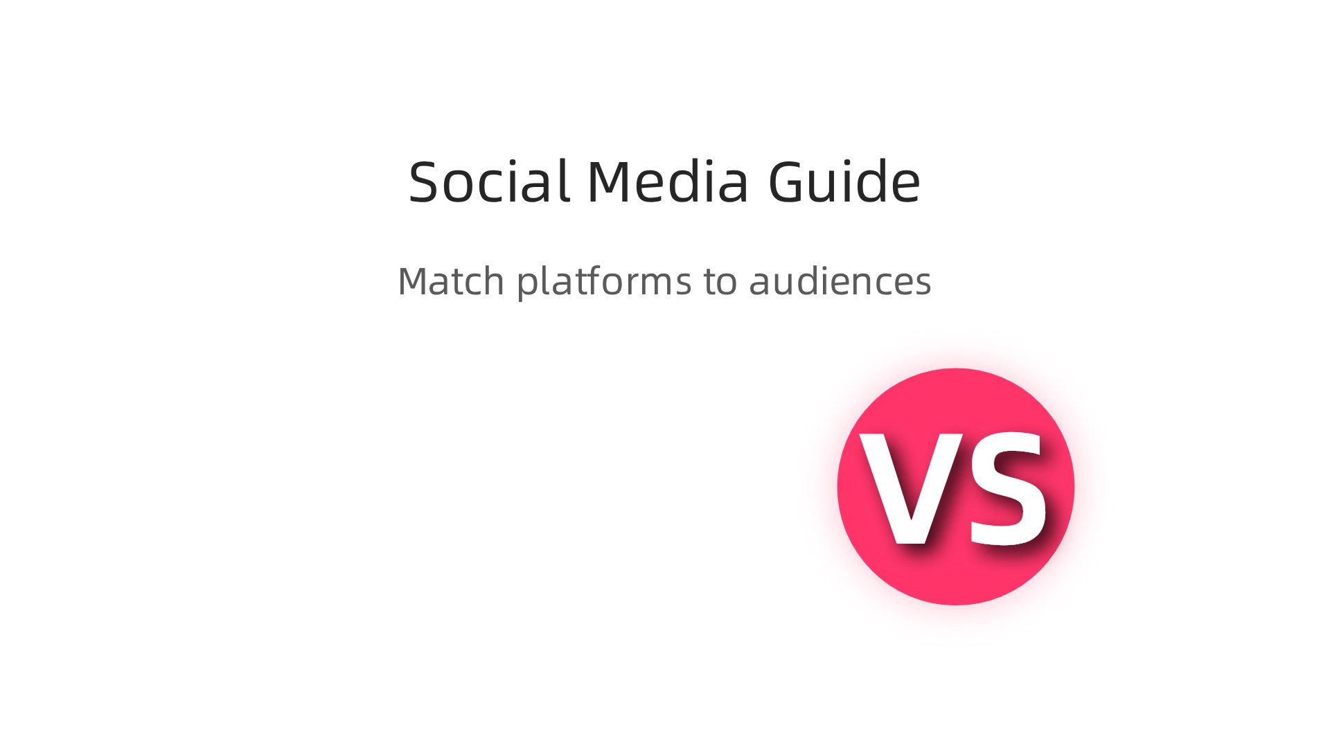 Infographic showing recommended social media platforms (Facebook, Instagram, TikTok, LinkedIn) mapped to different age groups or business types.